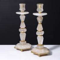 Pair of Tall Rock Crystal Candlesticks, 22.5H - Sold for $3,200 on 11-16-2025 (Lot 610).jpg